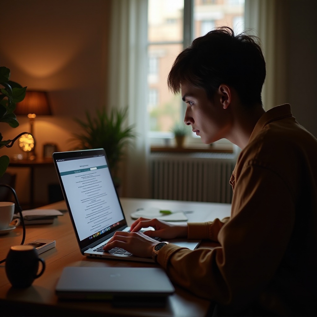 garis horizontal di layar laptop