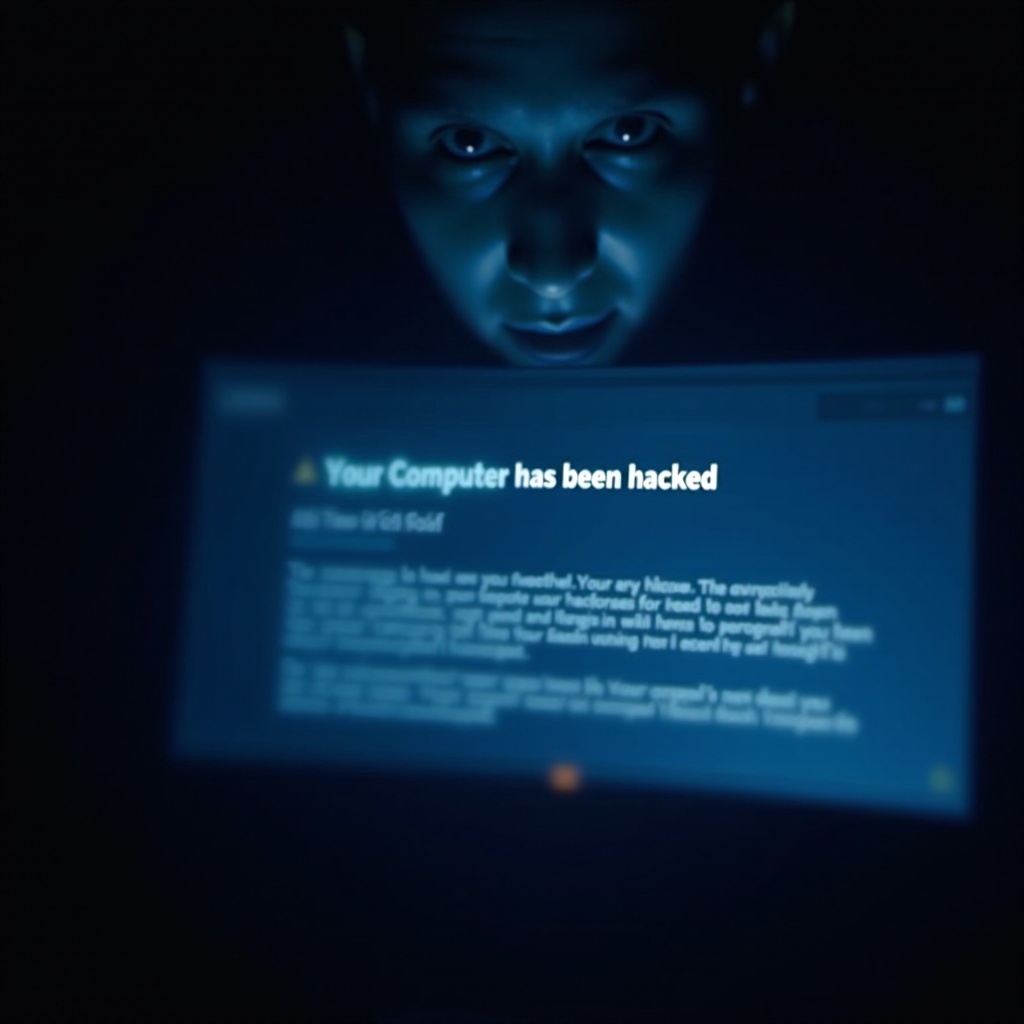 あなたのコンピューターがハッキングされたメッセージ