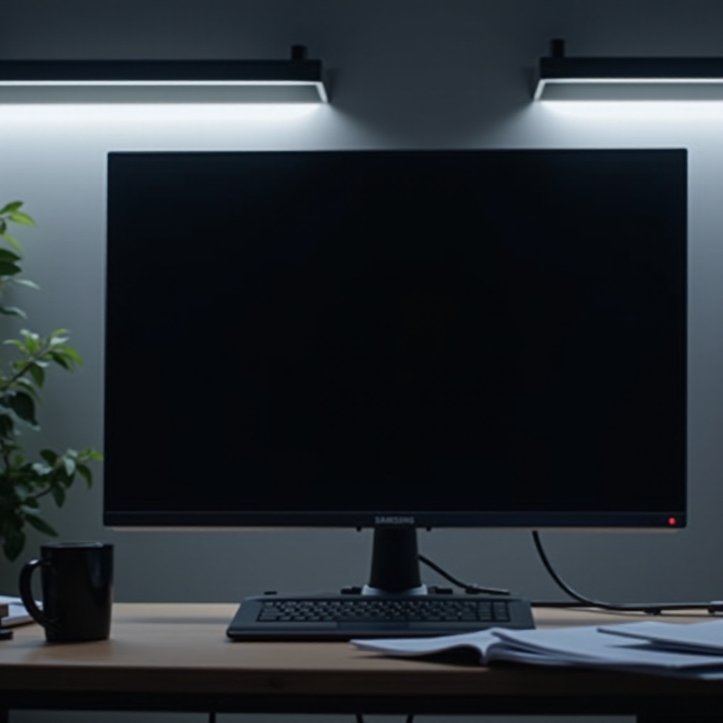 サムスンモニターの黒い画面